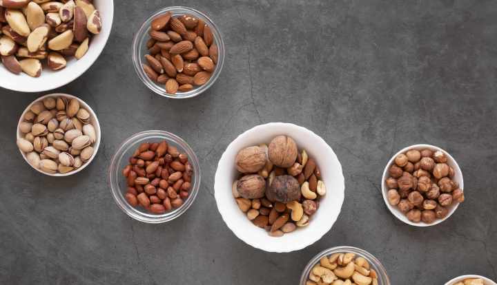 Runsaasti proteiinia sisältävät pähkinät